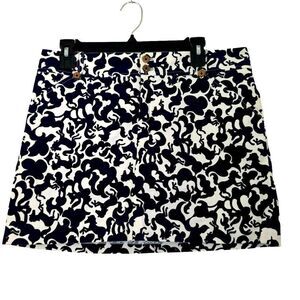 Lilly Pulitzer Horse Of Course Navy Corduroy Skirt Size 6
